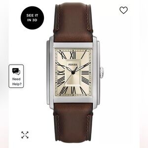 Fossil Men’s Carraway Three Hand Brown Leather Watch 30mm